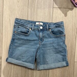 Levi's Blue Denim Cuffed Shorts